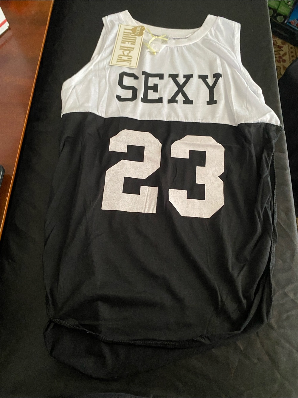 True Rock White Tank Top with Black Trim